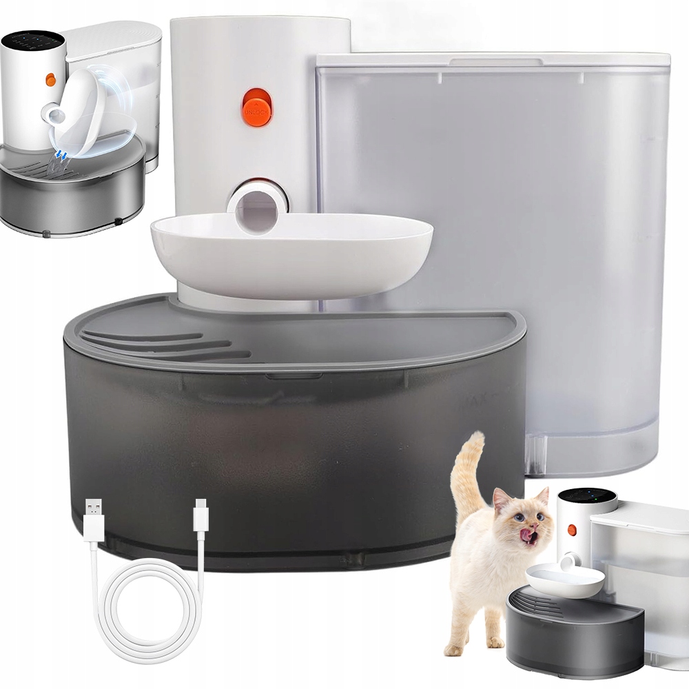 Levně Miska Automatické Napáječky Automatické Plnění Tiché Pro Kočky