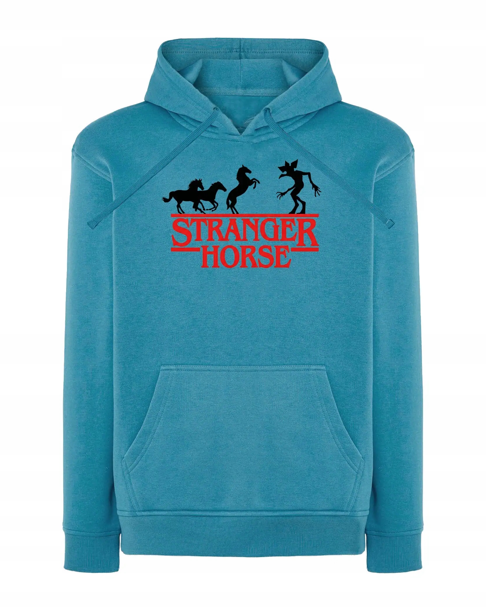 Mikina s kapucí Stranger Things Parodie Koně Modrá M
