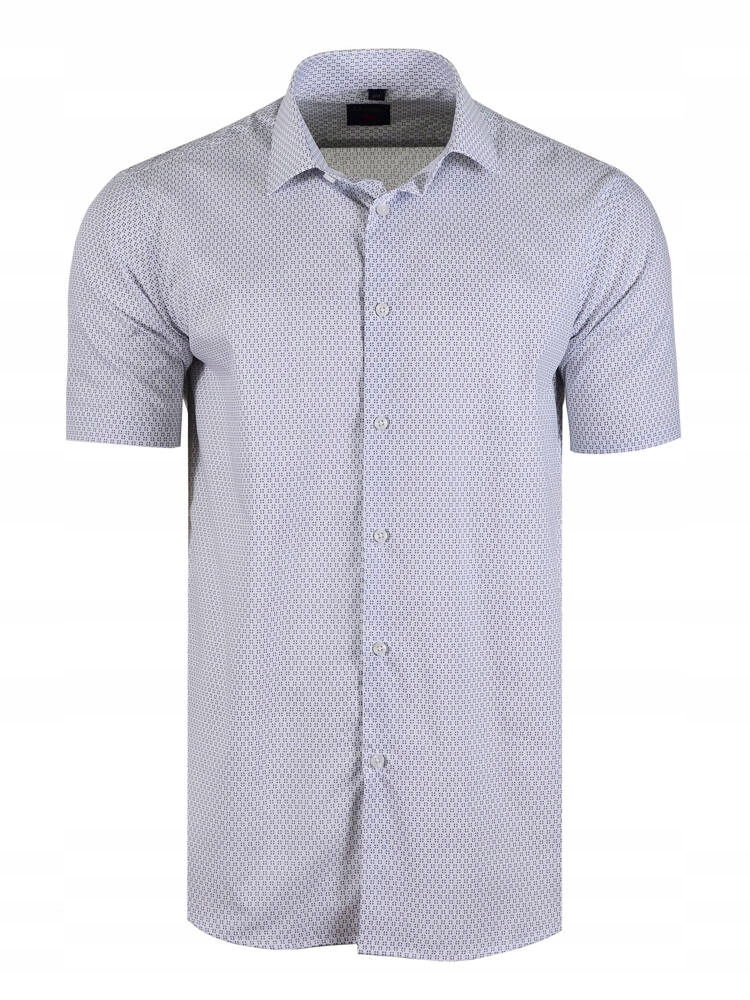 48/49 Košile Vzor Bílá Krátký Rukáv Velký