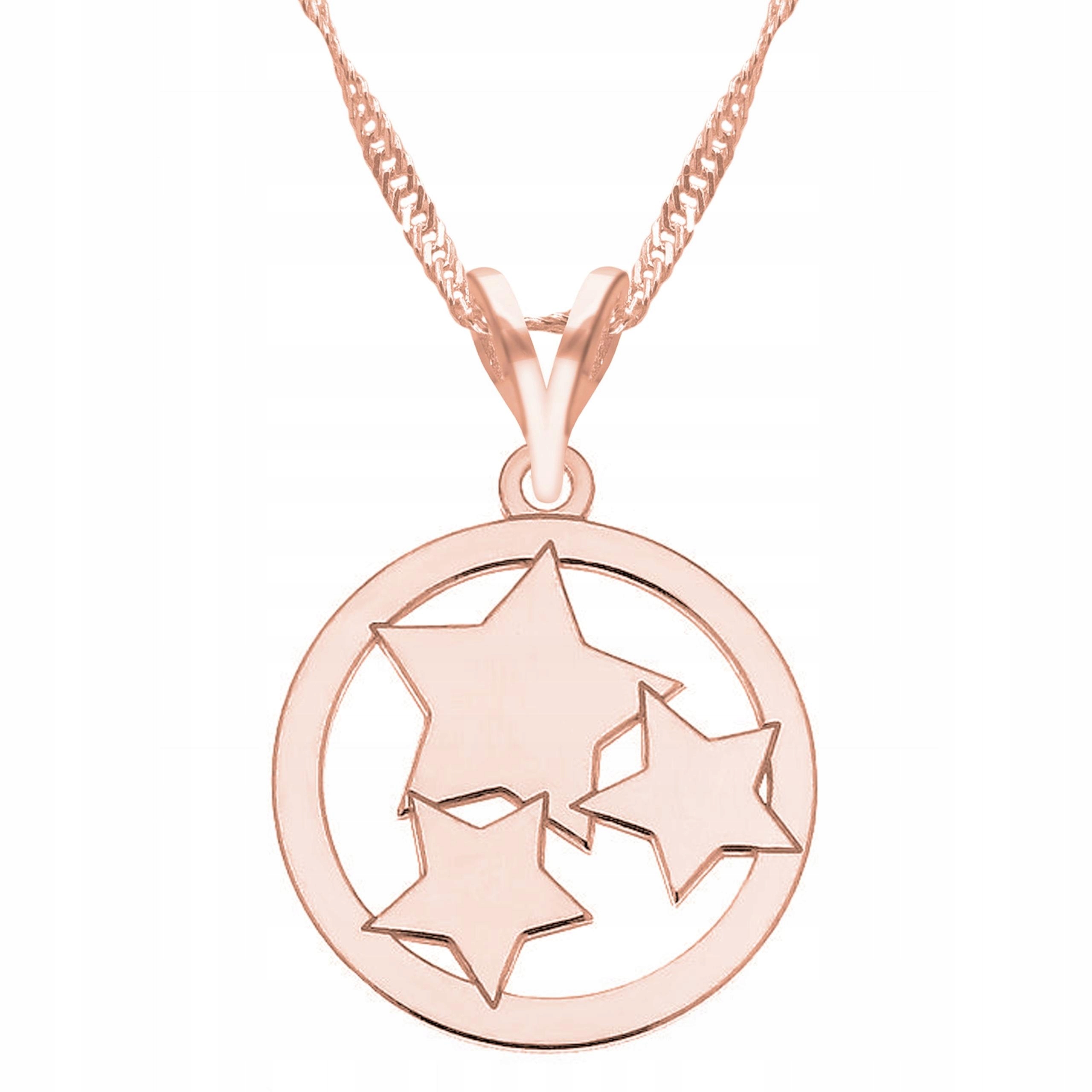 Pozlacený náhrdelník s hvězdičkami Kolečkem Hvězdy Noc Stříbro 925