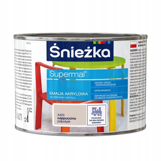 SUPERMAL EMALIA AKRYLOWA CAPPUCCINO PÓŁPOŁYSK 0,4L