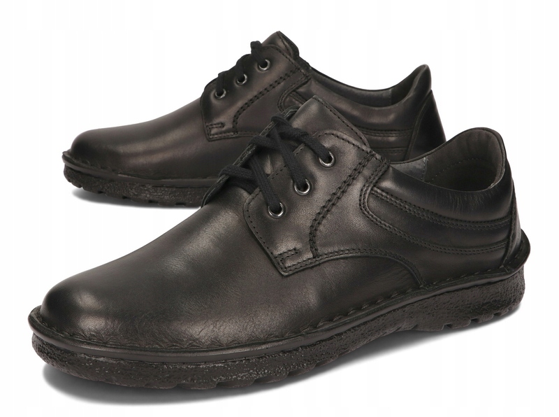

Buty Męskie Skórzane Tęgie Szyte 015/15 Czarny 47