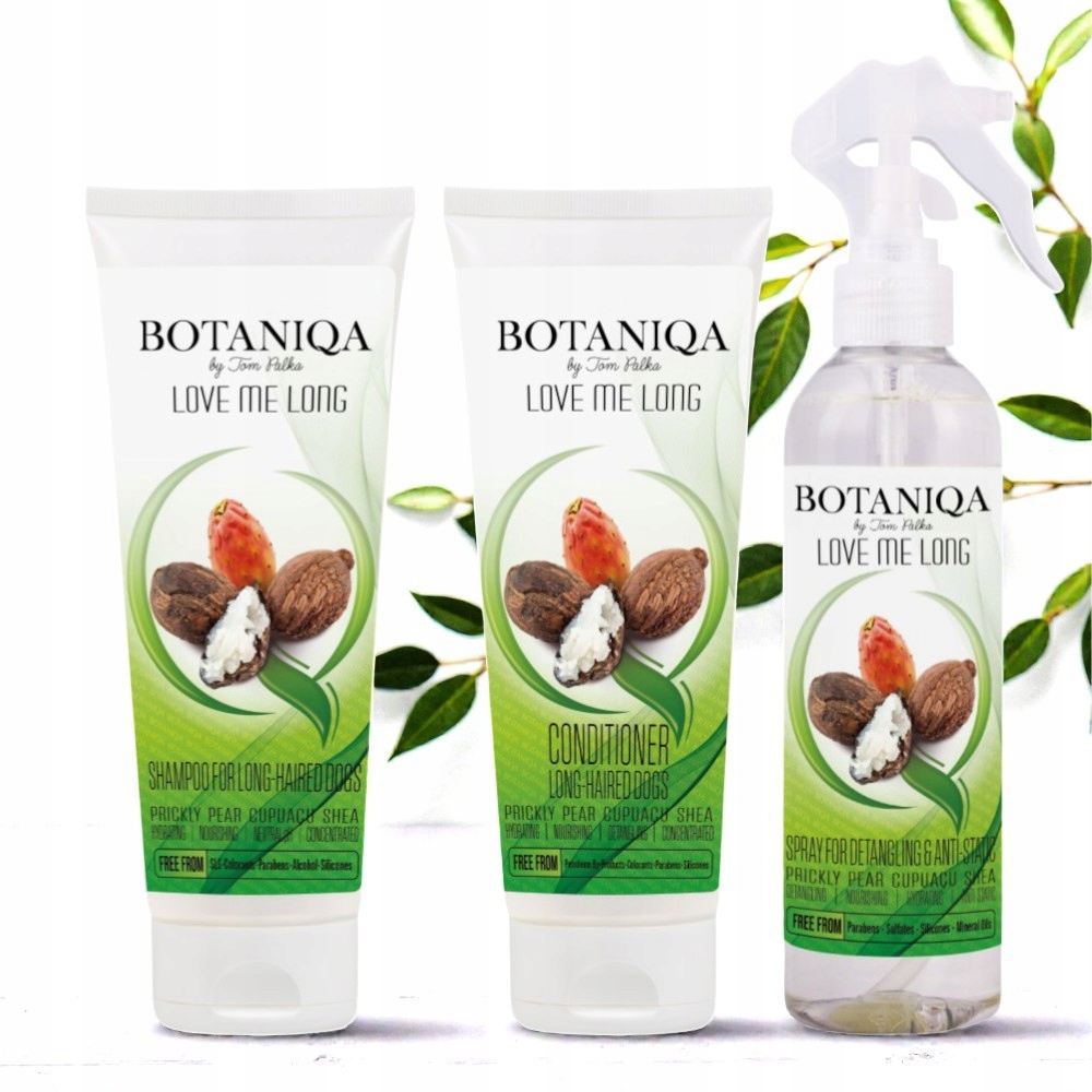 Zestaw kosmetyków Botaniqa Love Me Long dla psów długowłosych, 3x250 ml