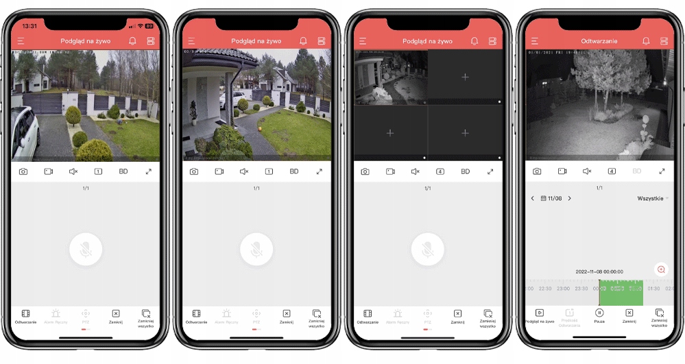 Zestaw Monitoringu IP POE 5MPx 4 Kamery 5MP AUDIO ZAPIS APLIKACJA SZARE Marka Zintronic