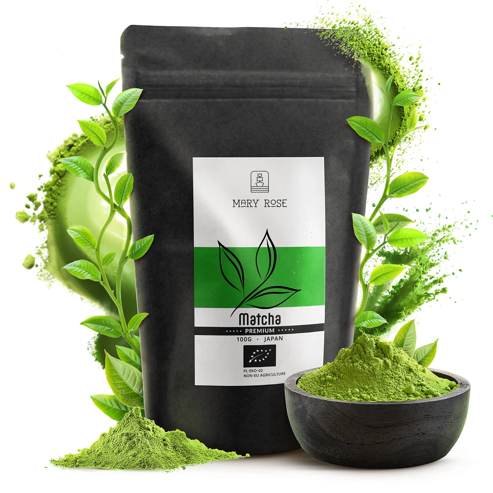 Mary Rose Certifikovaná japonská Matcha Bio Premium 100g První sklizeň
