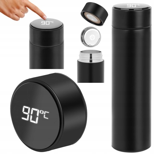 KUBEK TERMICZNY TERMOS LED BIDON DOTYKOWY NA KAWĘ HERBATĘ DO SAMOCHODU