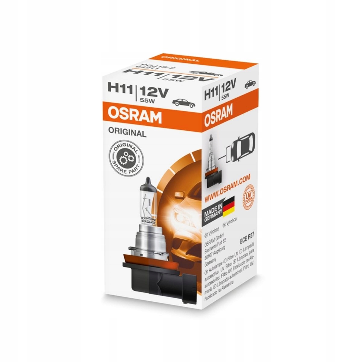 ŻARÓWKA H11 OSRAM ORIGINAL 12V 55W ECE JAKOŚĆ OEM