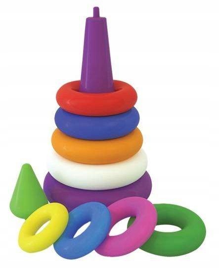 

Piramidka z kółek 10 el. Układanka 30cm 2360