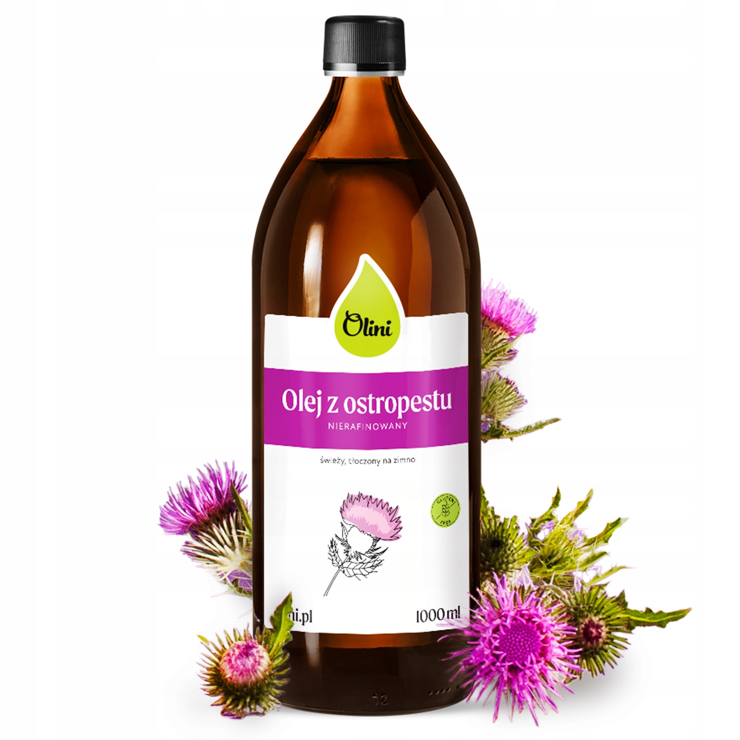 Ostropestřecový olej Olini Lisovaný za studena pro trávení OMEGA-3 a 6 1L