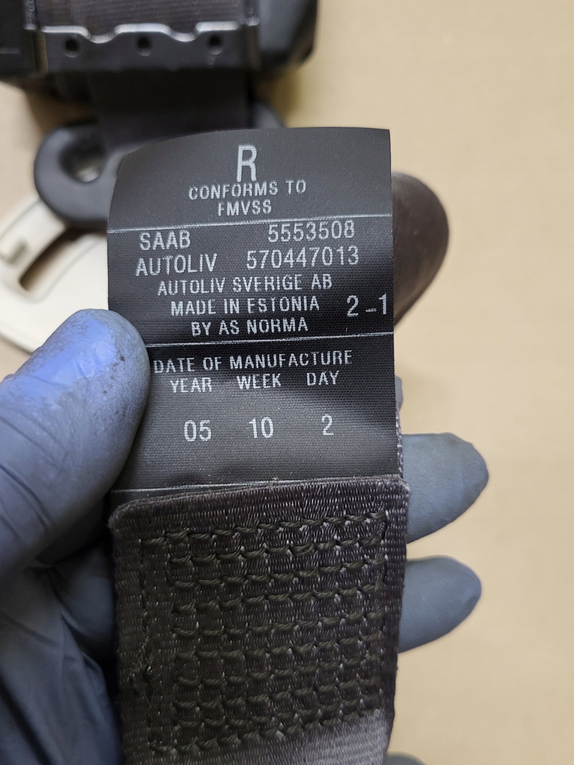 Gurten Sicherheits hinten SAAB 95 9-5 OE