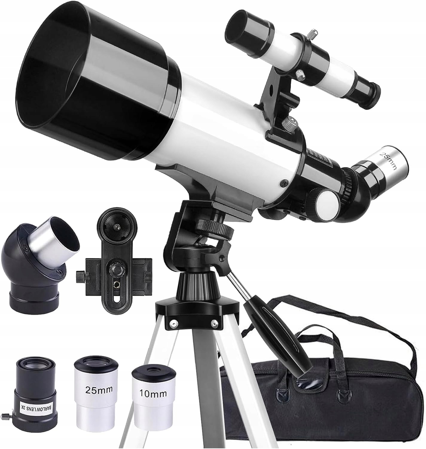Teleskop Gskyer 400/70 MM 400 mm bílý s adaptérem pro telefon a taškou