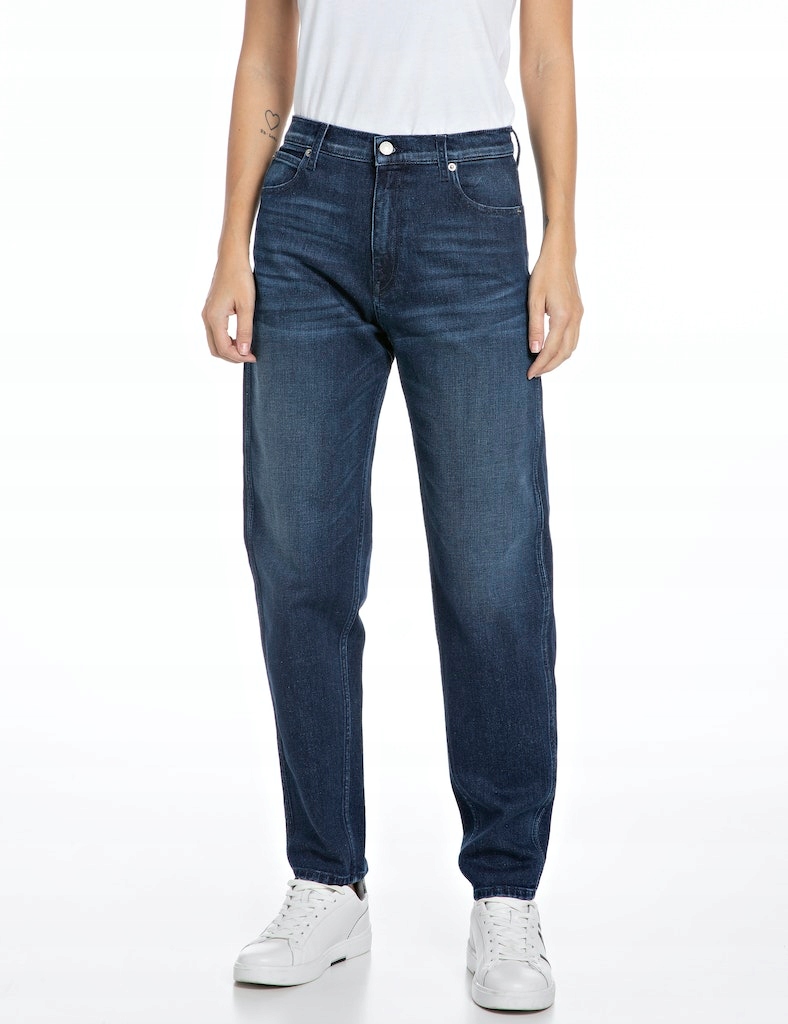 Replay Dámské Džíny Rovné, Vysoký Pas, Tmavý Denim 27X28 6FA