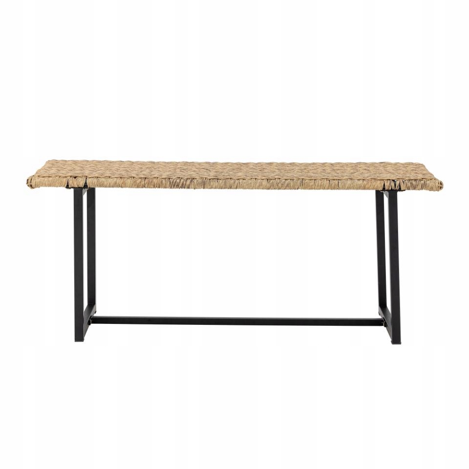 Bloomingville Adilly Záhradná lavička s sedadlom z polyratanu čierna