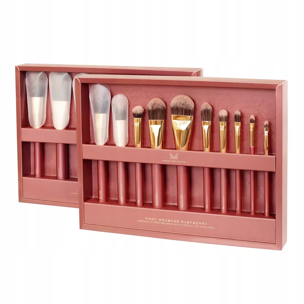 Many Brushes Raspberry Sada 21 profesionálních veganských štětců na máky