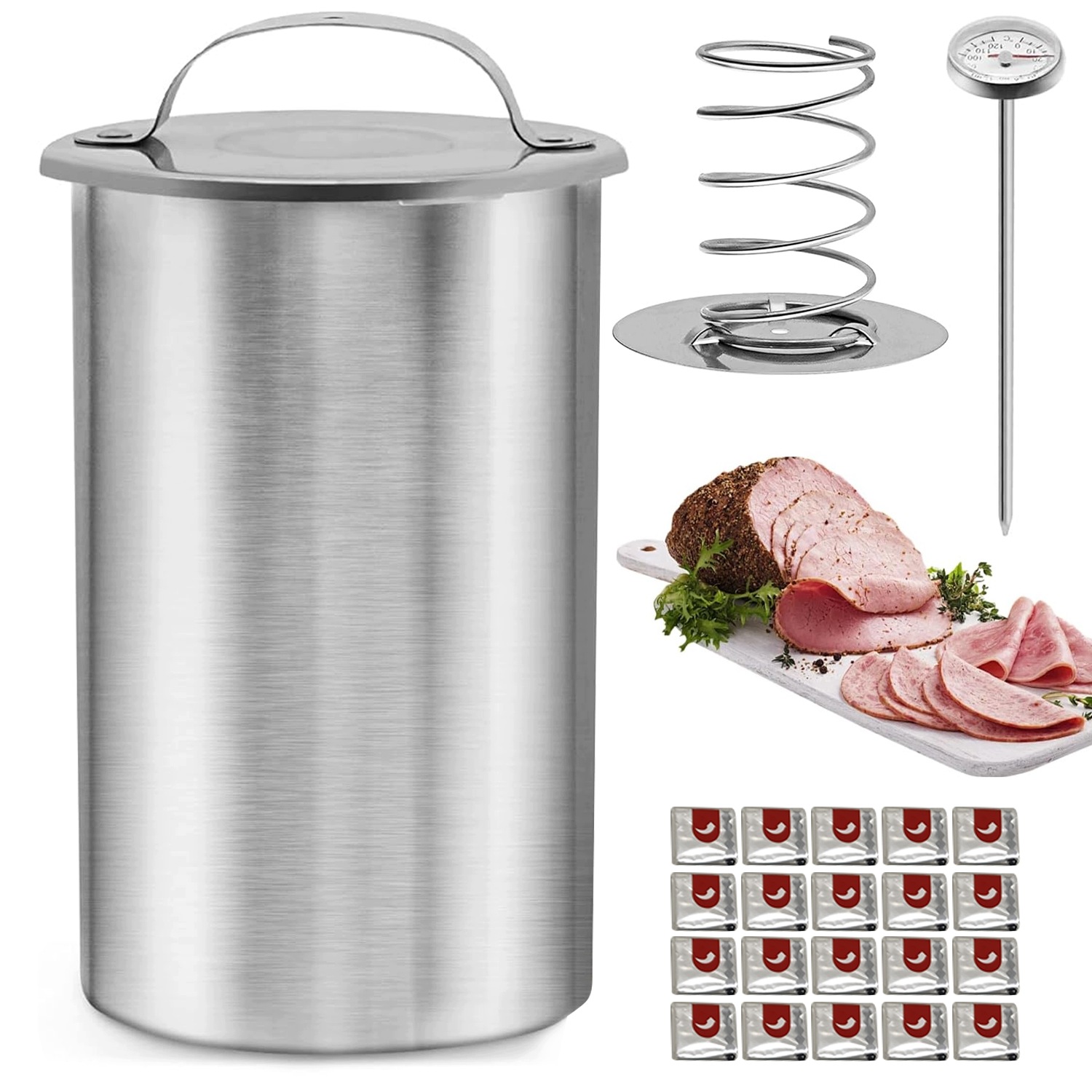 Set Šunkovar Na Výrobu Uzenin 1.2 Kg 20 ks Sáčků Teploměr Premium