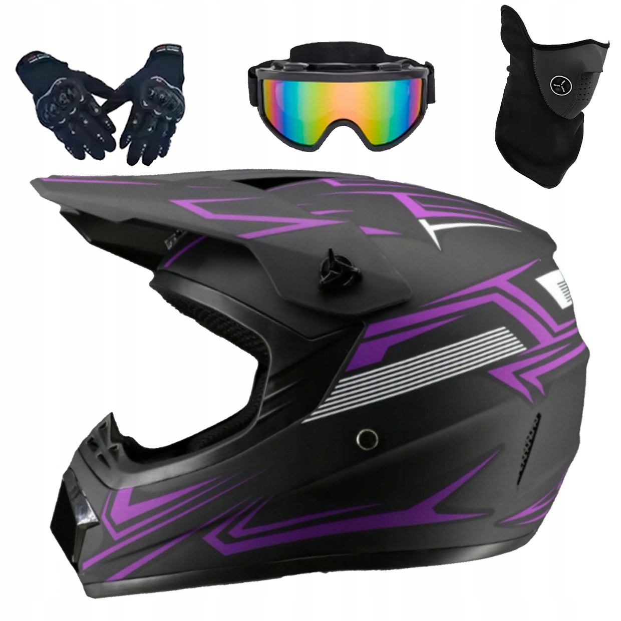 Helma Na Elektrickou Koloběžku Cross Enduro Quad Bmx Helma Brýle Rukavicexl