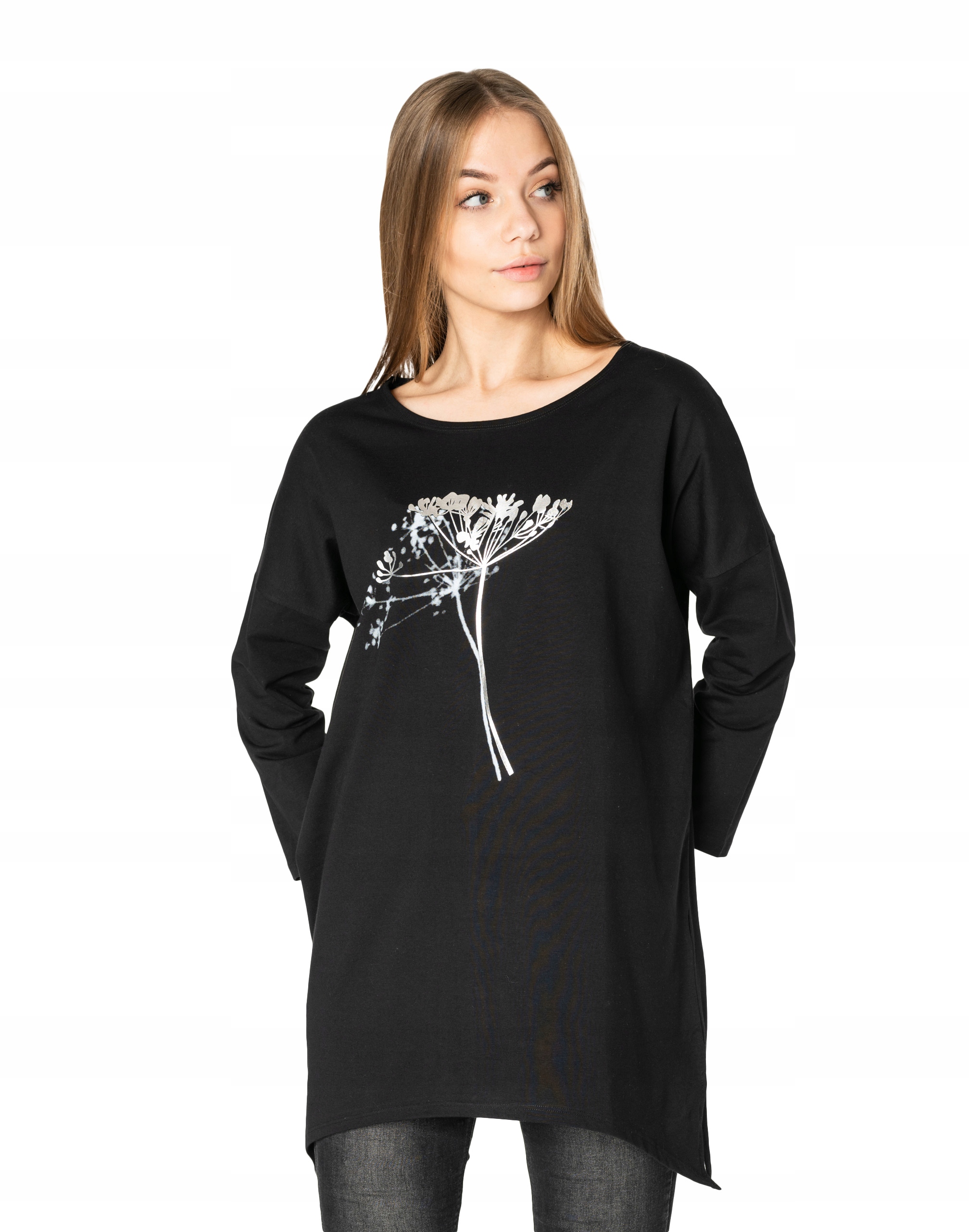 

Długa Bluzka Tunika Asymetryczna Damska 4597-1 XL