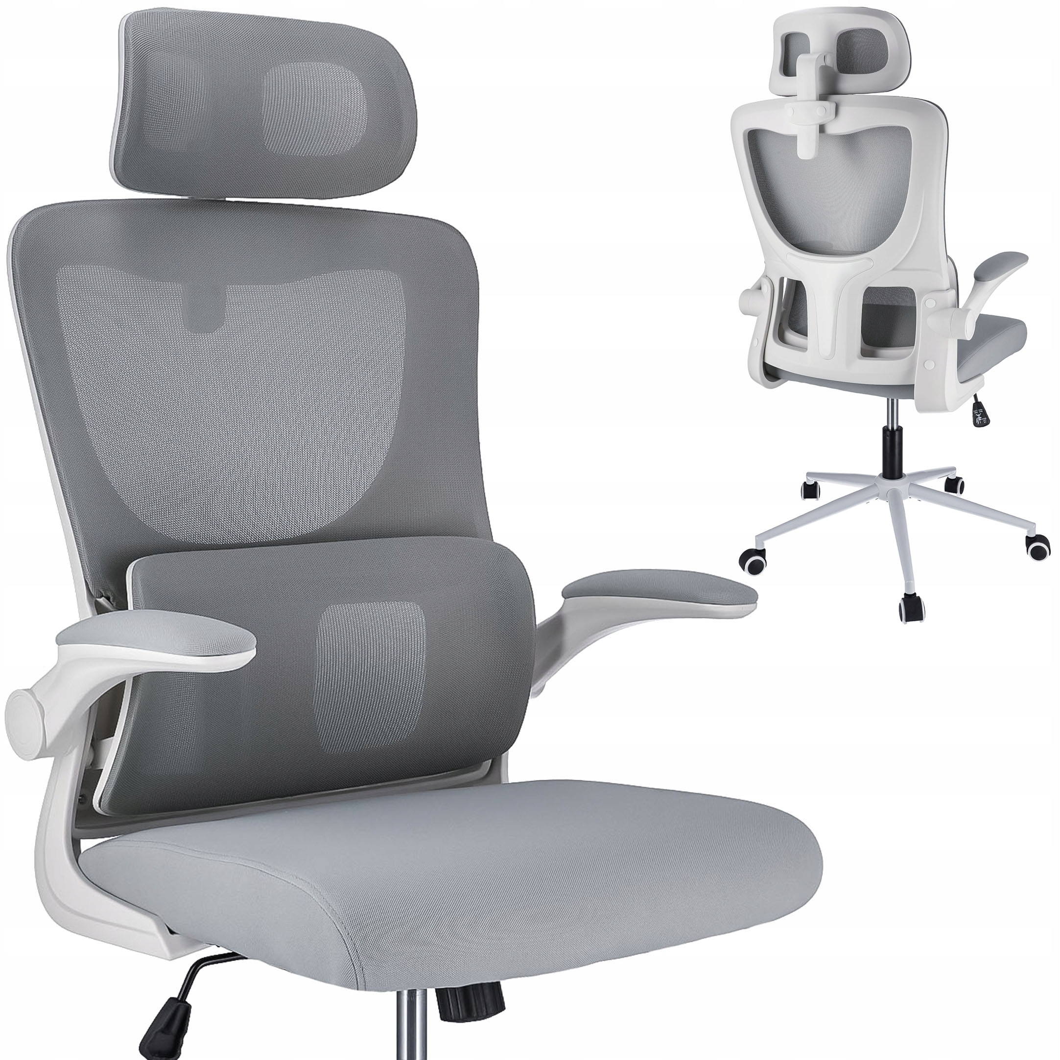 Ergonomická otočná kancelářská židle Moderní k psacímu stolu Zeo šedá JUMIhome