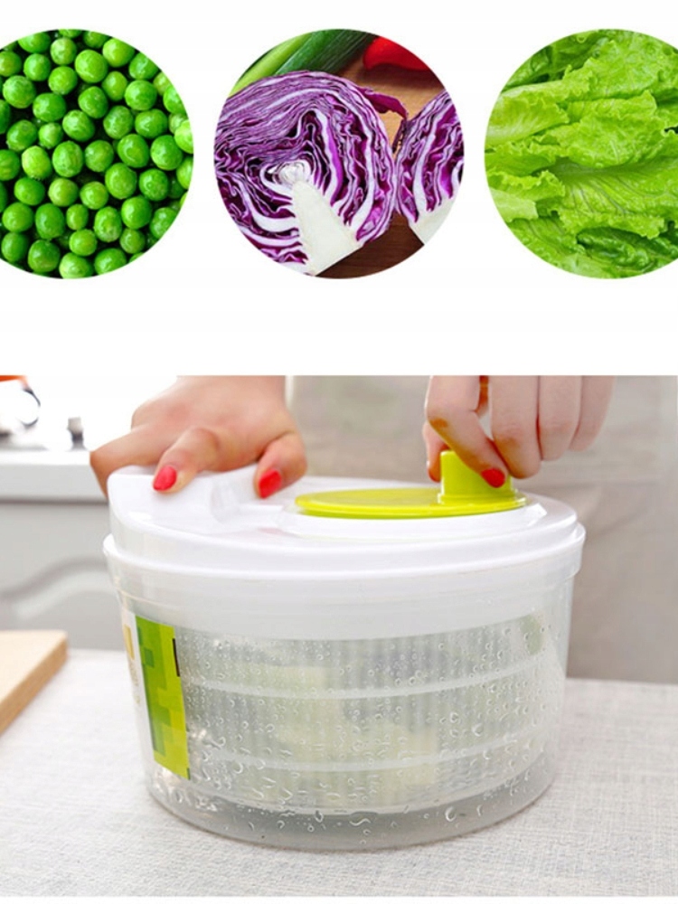 PRAKTYCZNA wirówka do sałaty warzyw suszarka 3,2L Kolor przezroczysty