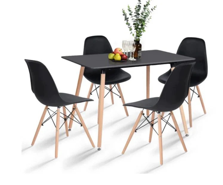 Zestaw Stół Skandynawski 100x65CZARNY+4xKrzesła Skandynawskie Milano Czarne