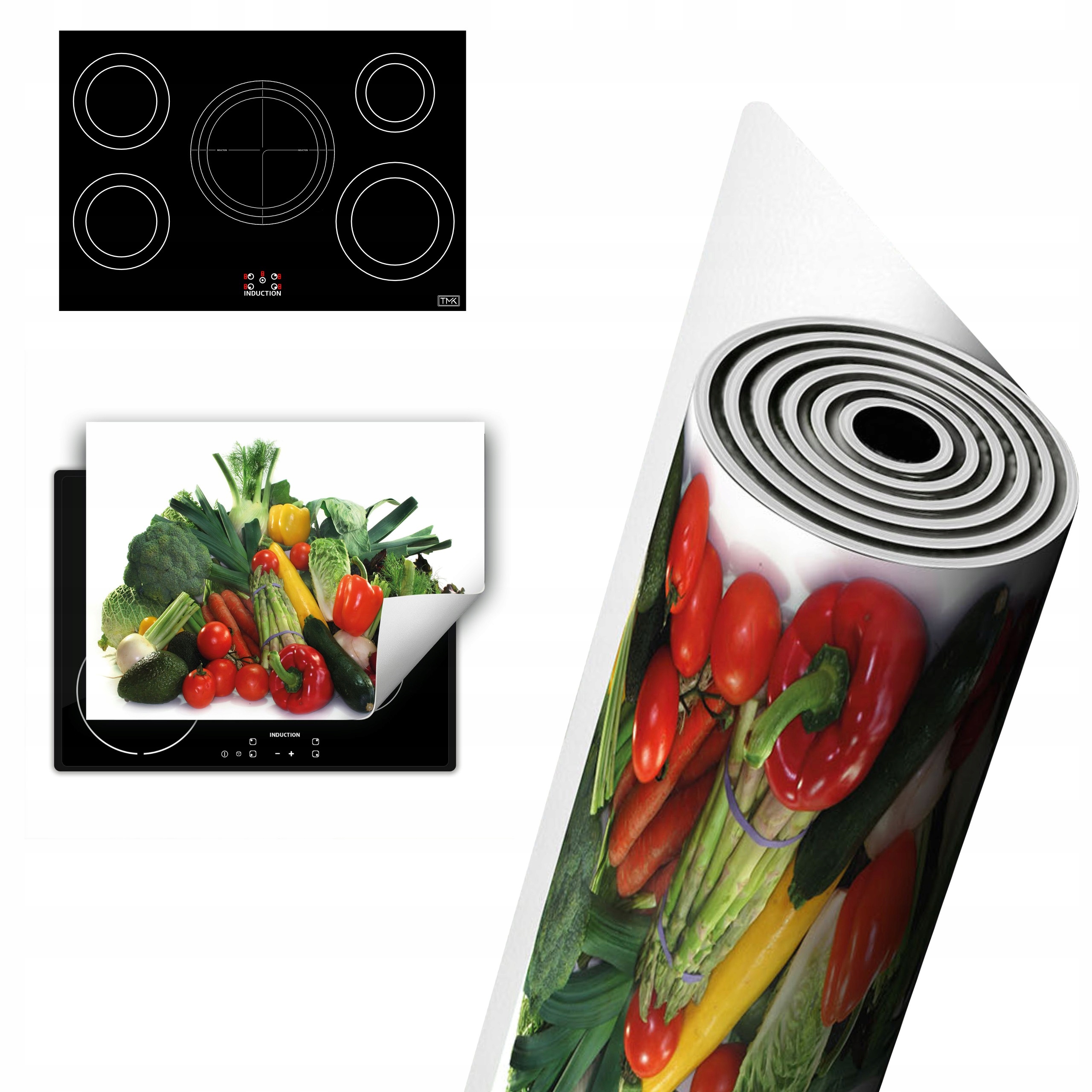 Vinylová Ochrana Na Indukci Pracovní Deska 80x52 Zelenina