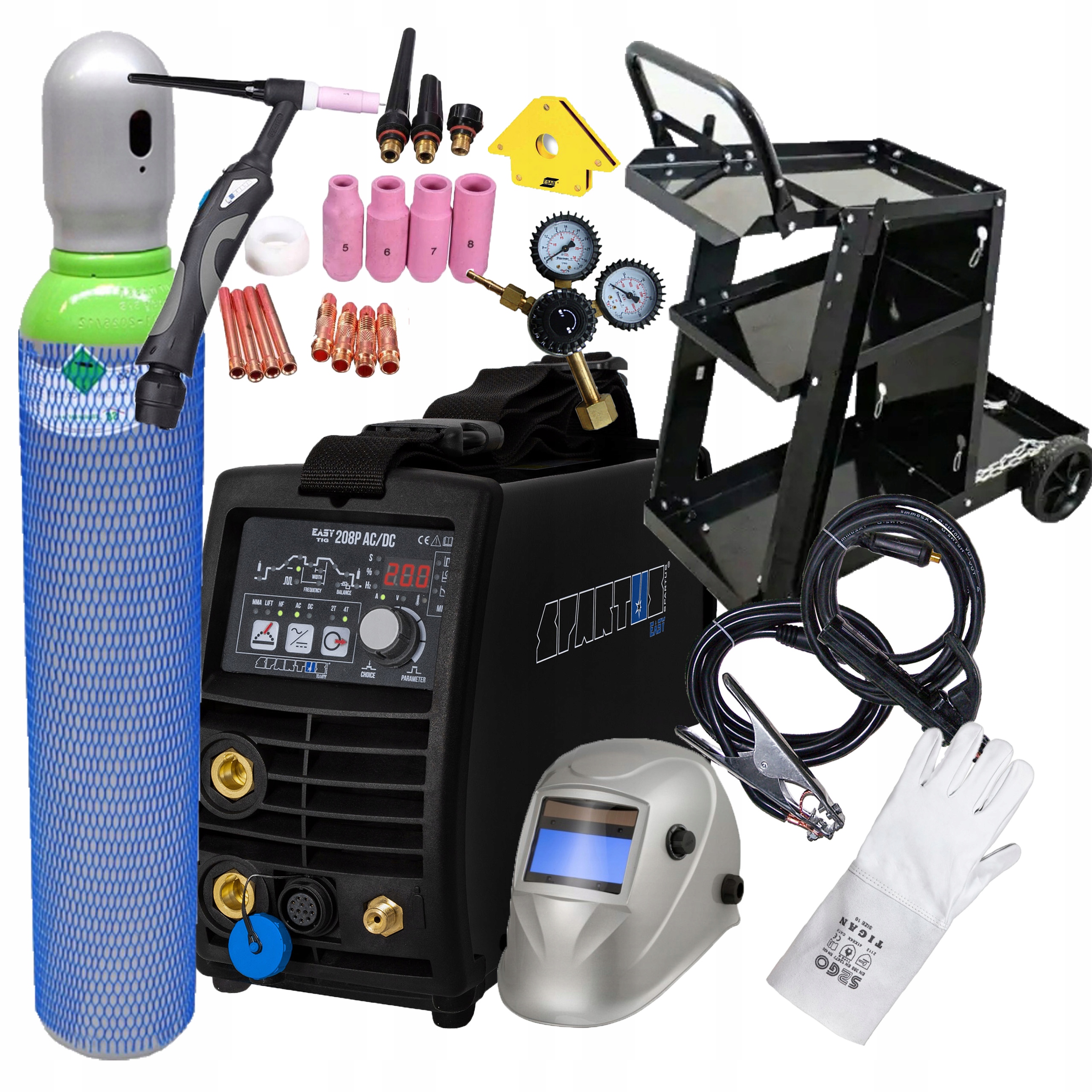 Spawarka Spartus Easy Tig 208P Ac/dc 200A Puls Zestaw Wózek Aluminium