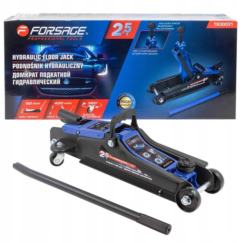 ŻABA PODNOŚNIK NISKOPROFILOWY MOCNY WYTRZYMAŁY SAMOCHODOWY LEWAREK 2,5T