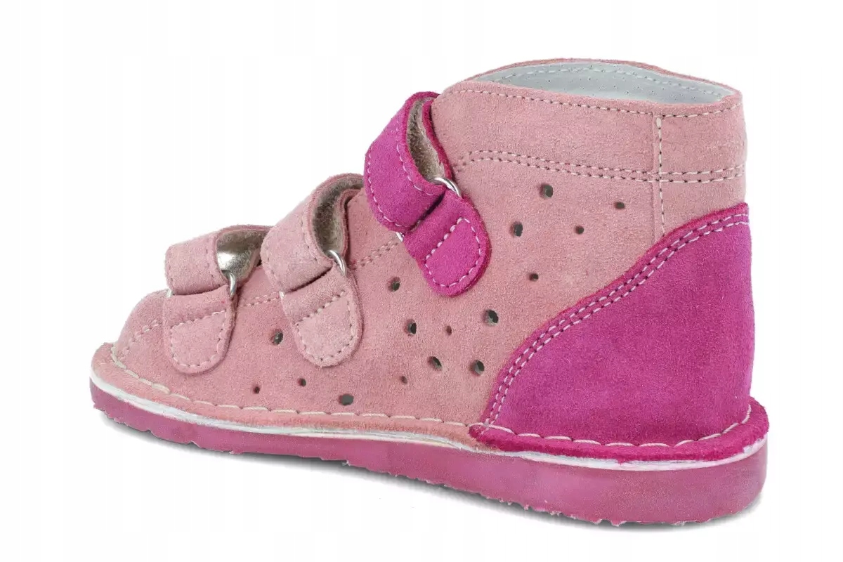 Danielki T125 profilaktyczne kapcie do przedszkola różowe skórzane R27 Płeć dziewczynki