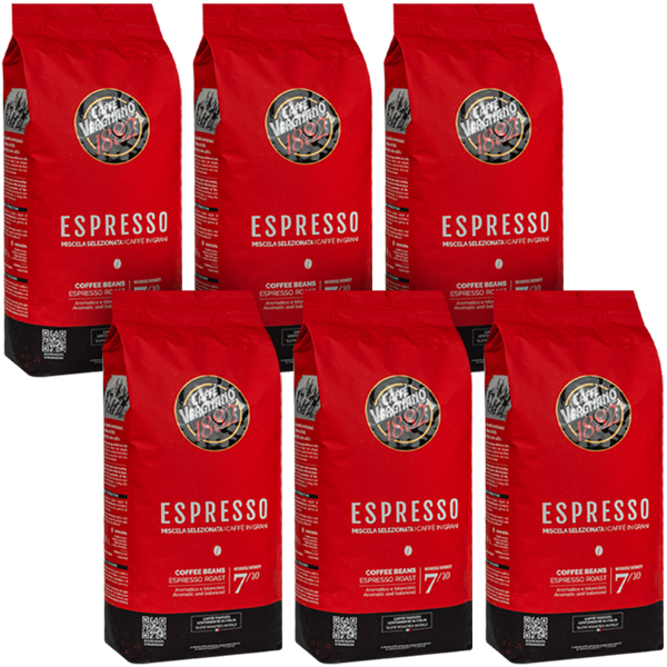 Levně 6 x Káva zrnková Vergnano Espresso 1 kg italská káva espresso