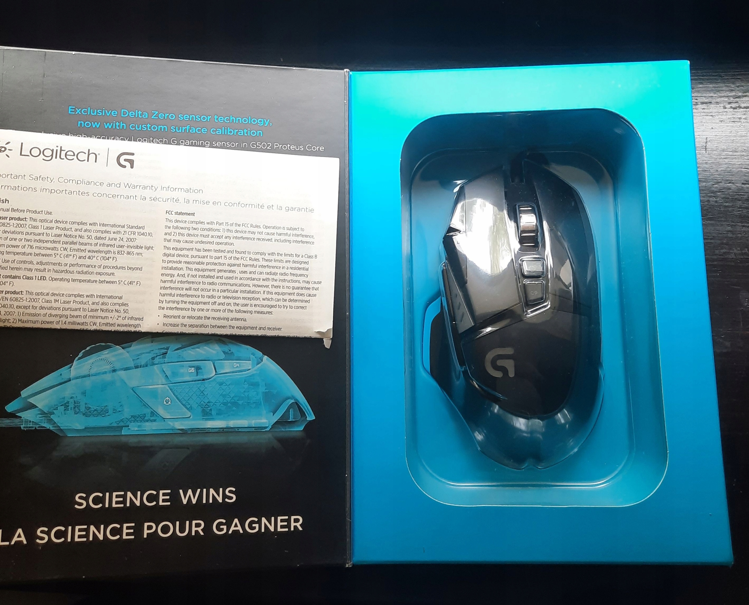 Myszka przewodowa Logitech PROTEUS SPECTRUM G502 sensor optyczny Kod producenta 567890