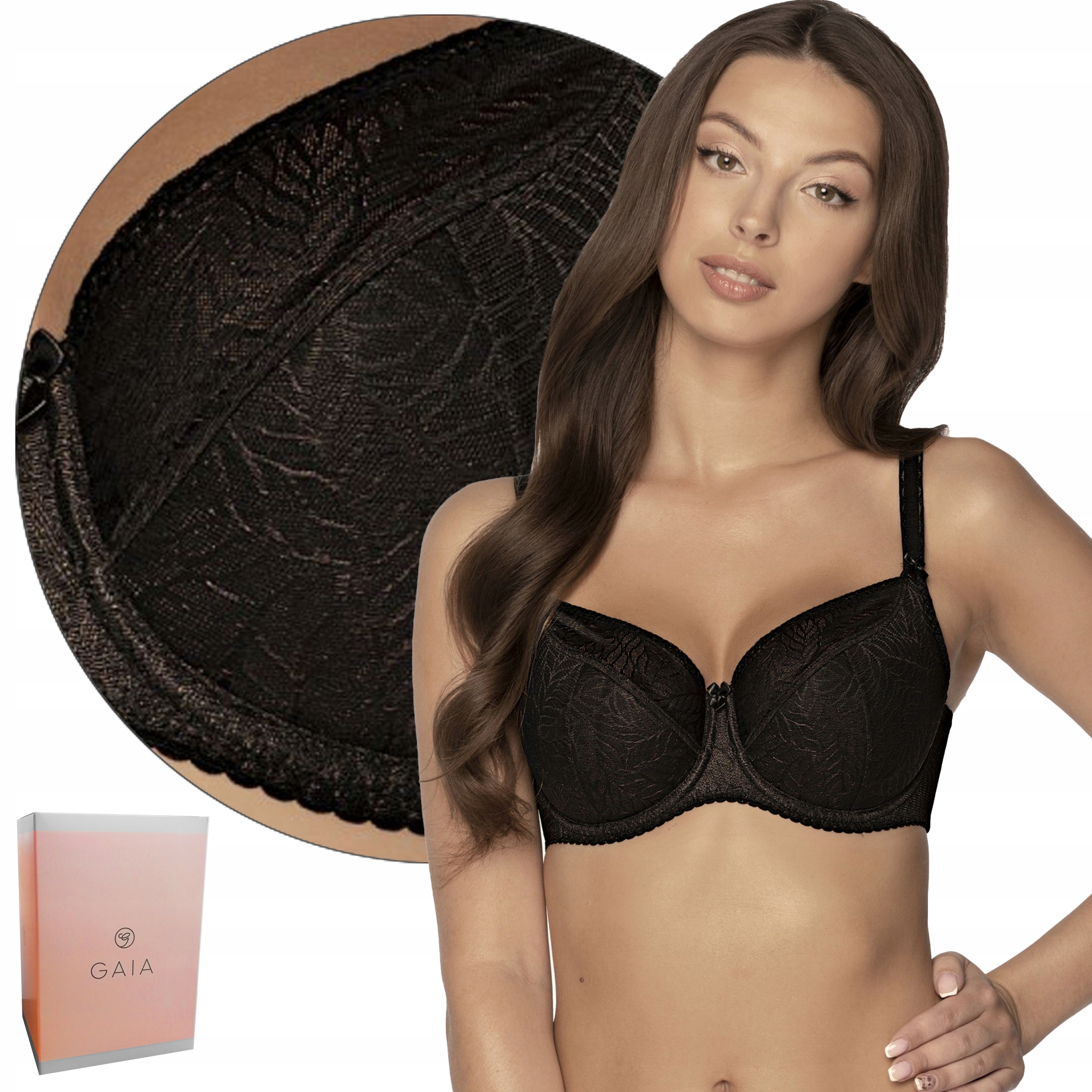 

Biustonosz SemiSoft Gaia 594 Sandy czarny CZ2, 95C