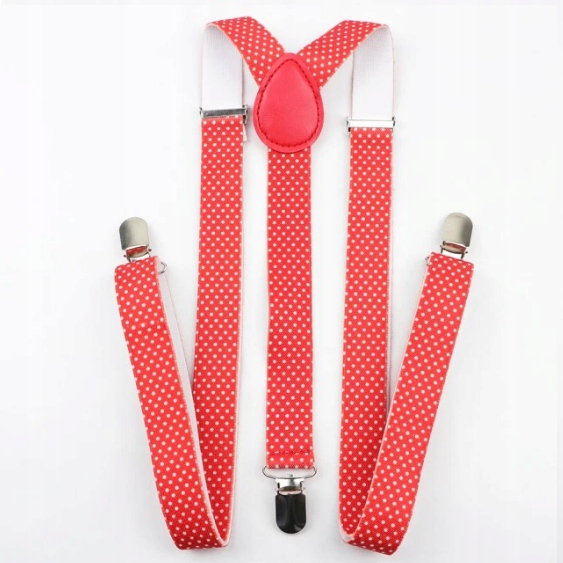 SZELKI do spodni MĘSKIE czerwone białe kropki