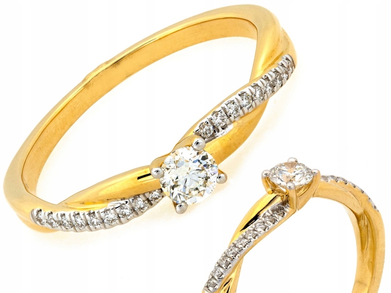 Prstýnek 585 14kt zdobený brilianty 0.27ct 2.13g R15 jako dárek