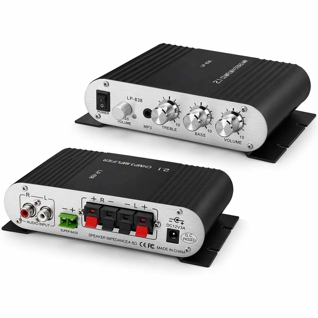 Bluetooth zesilovač do auta 800W Aux Rca audio mini