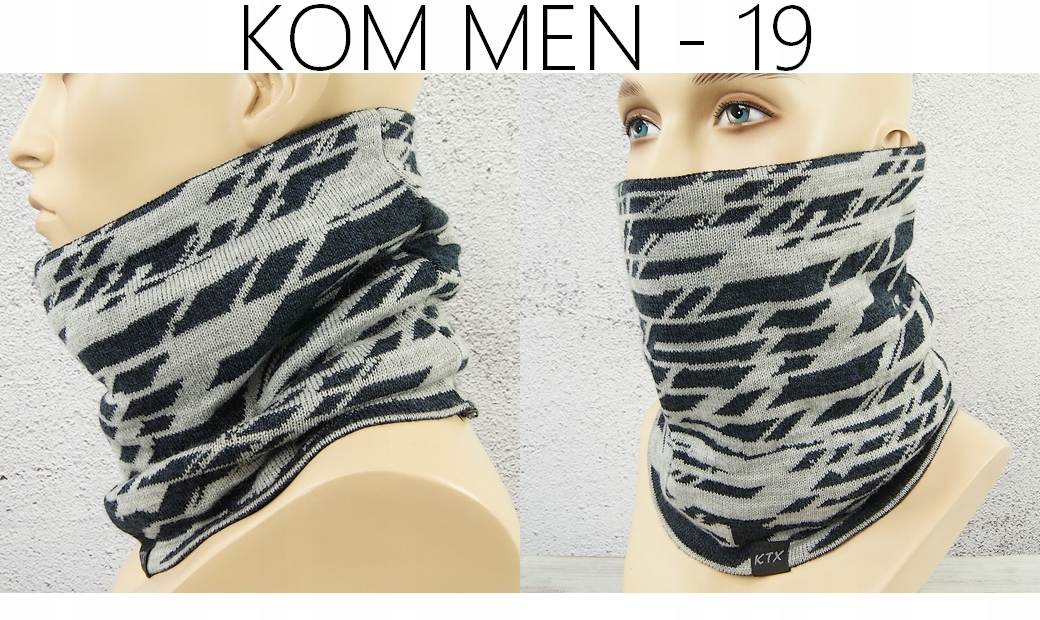 Polski KOMIN MĘSKI CIEPŁY zimowy szal TUBA JAKOŚĆ, NOWE KOLORY Długość (cm) 30 cm