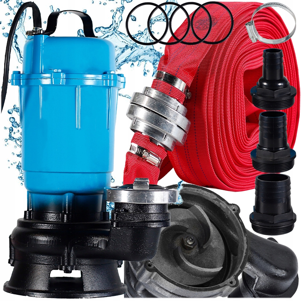 Čerpadlo Na Čistou A Špinavou Vodu Septik Drtič Kalů 3200 W Hadice 20 M