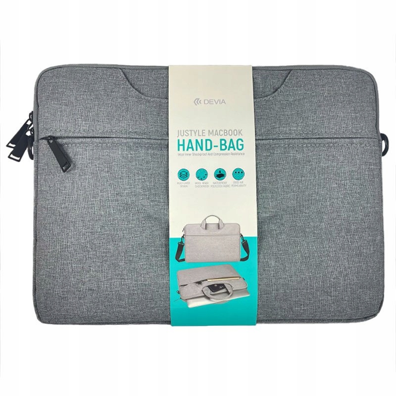 Devia taška Justyle Handbag pre Macbook Pro 16" M1/M2/M3/M4- Light Gray…
