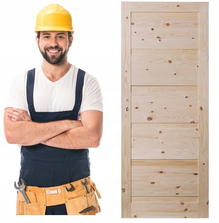 Drzwi Sosnowe Sęczne Pełne Sekstet