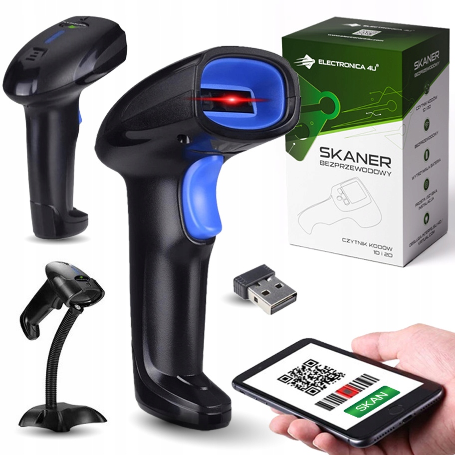 Bezdrátový skladový skener a čtečka čárových kódů Qr 1D 2D Bluetooth