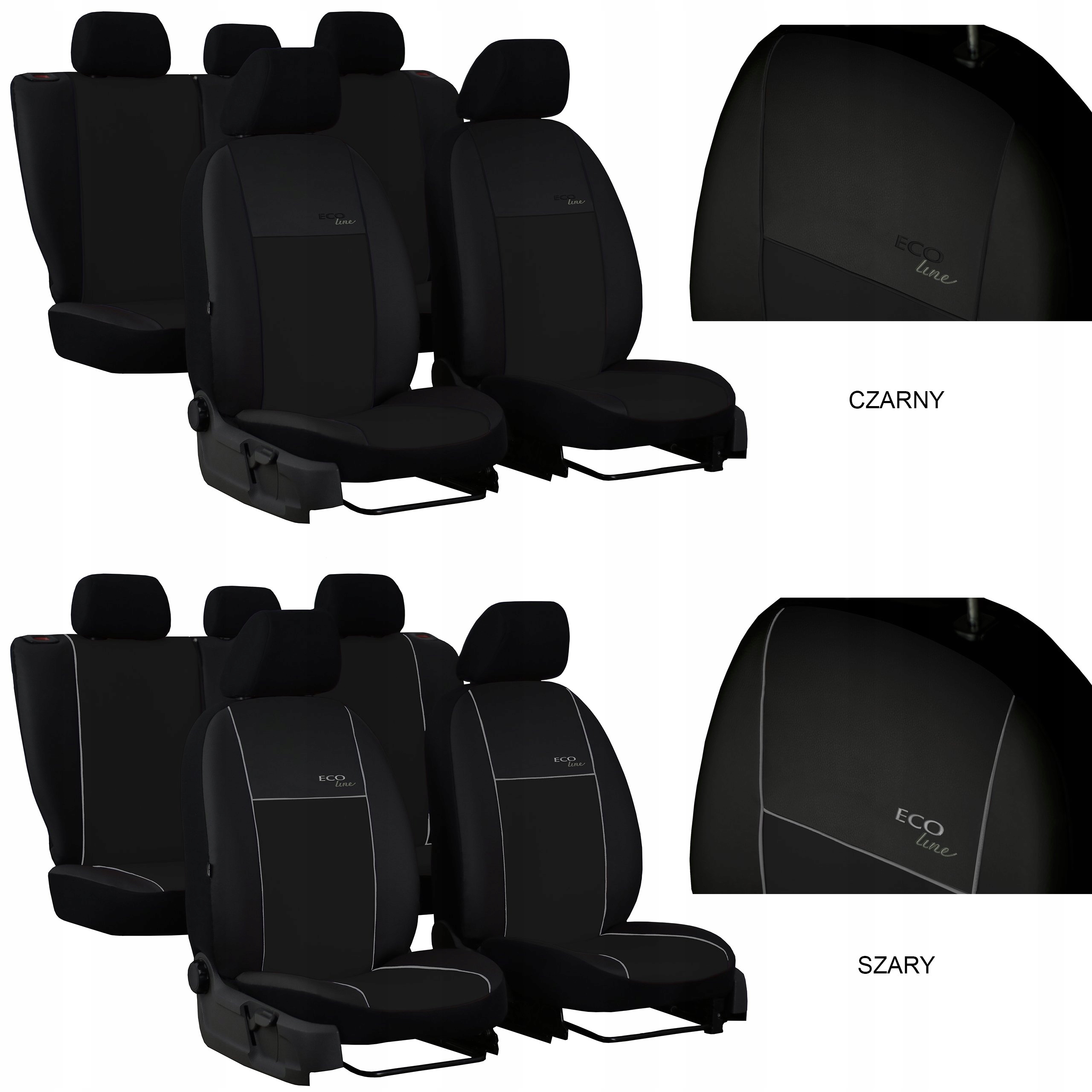 SKÓRZANE POKROWCE MIAROWE NA FOTELE DACIA LODGY 7M Model Eco Line