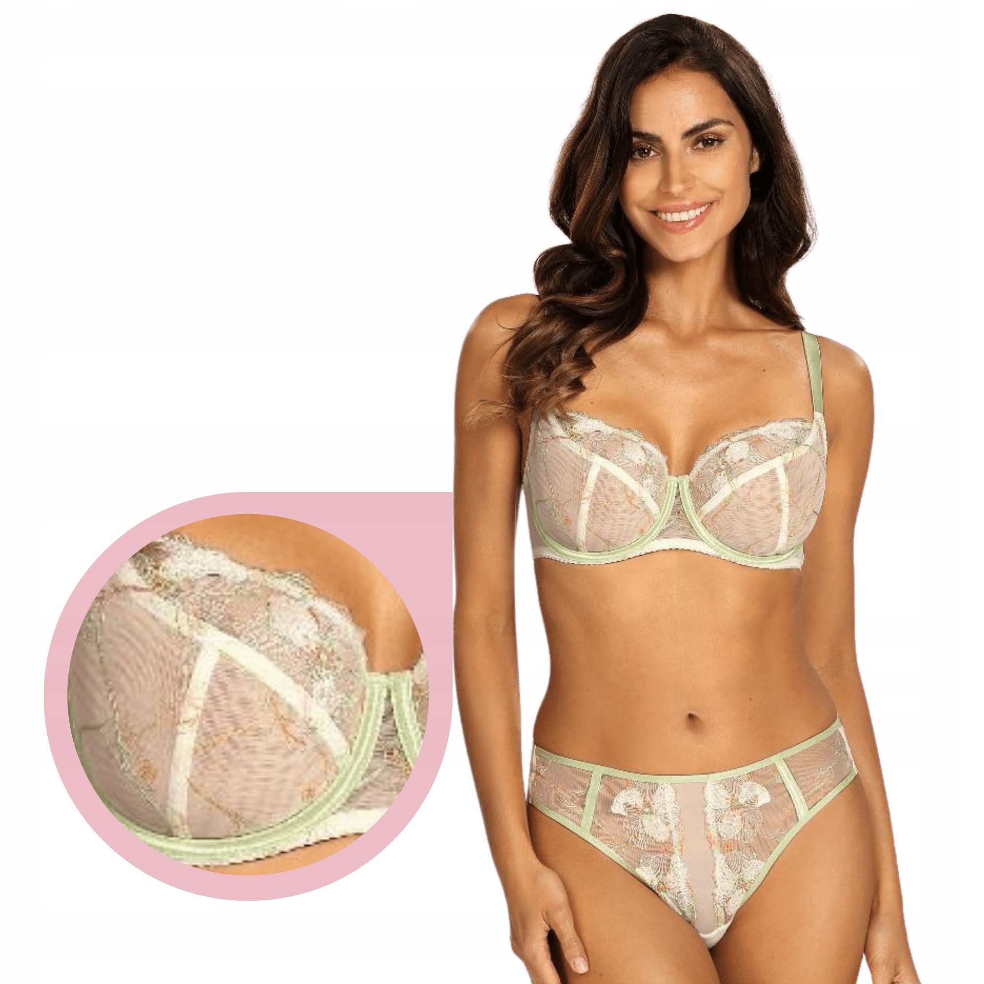 Podprsenka Ewa Bień Mila B161 smetanová vyšívaná podprsenka měkká soft 70I