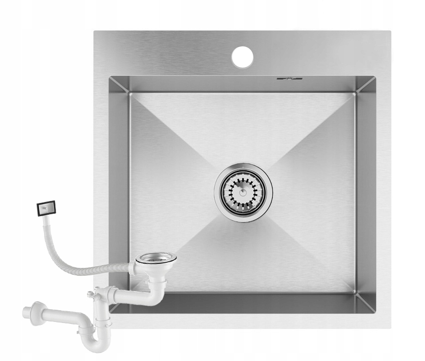 Oceľový Drez 1 Komora Sifón Chróm BARI48