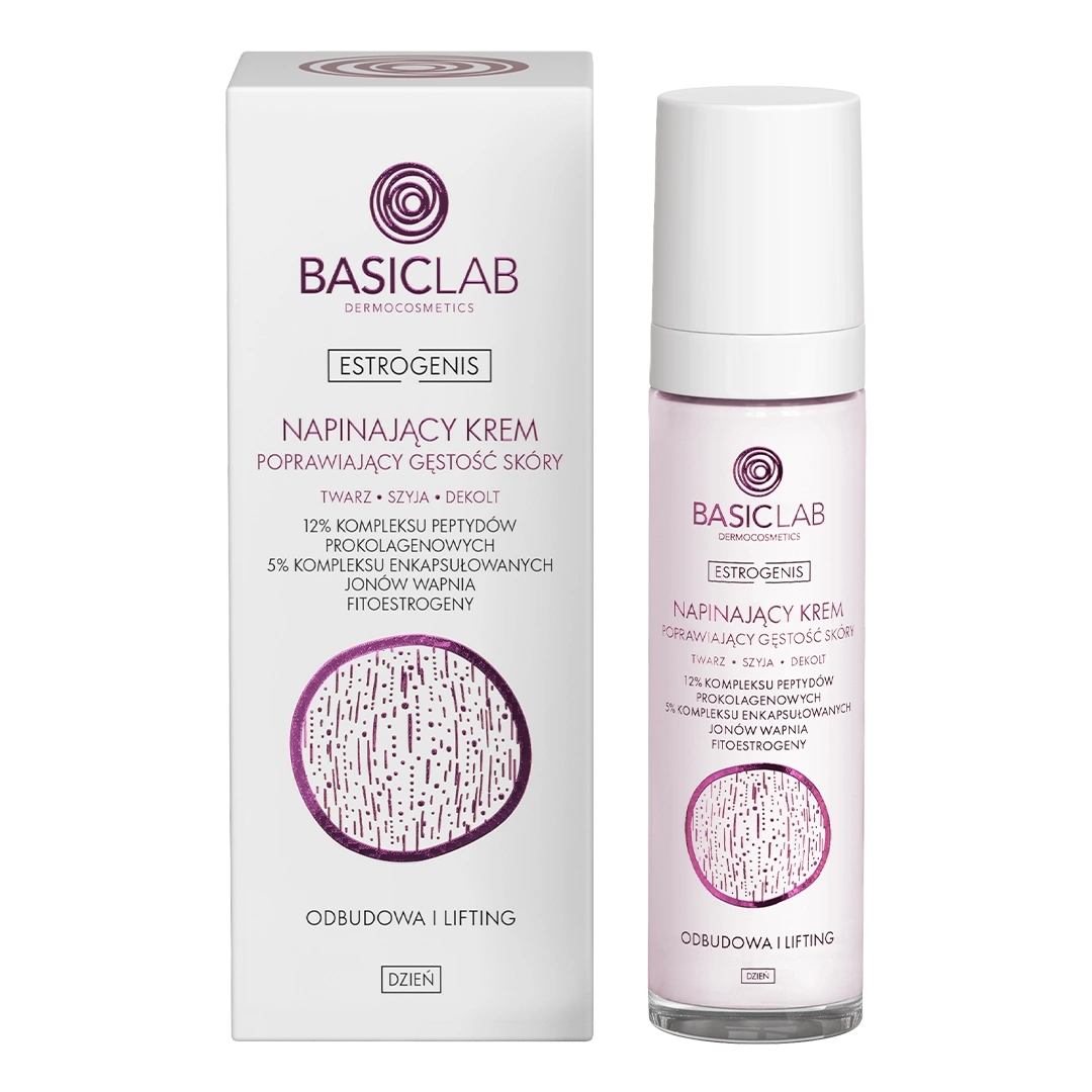 Napinający krem do twarzy na dzień BasicLab Do Cery Dojrzałej 50 ml