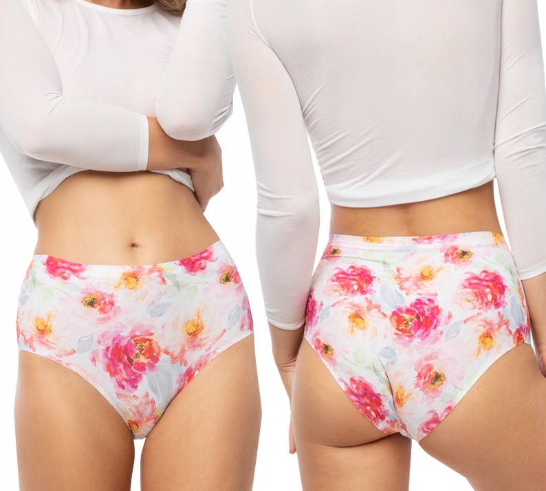Dámské Kalhotky Julimex Peony Simple Maxi Vysoký Pas Bílá S