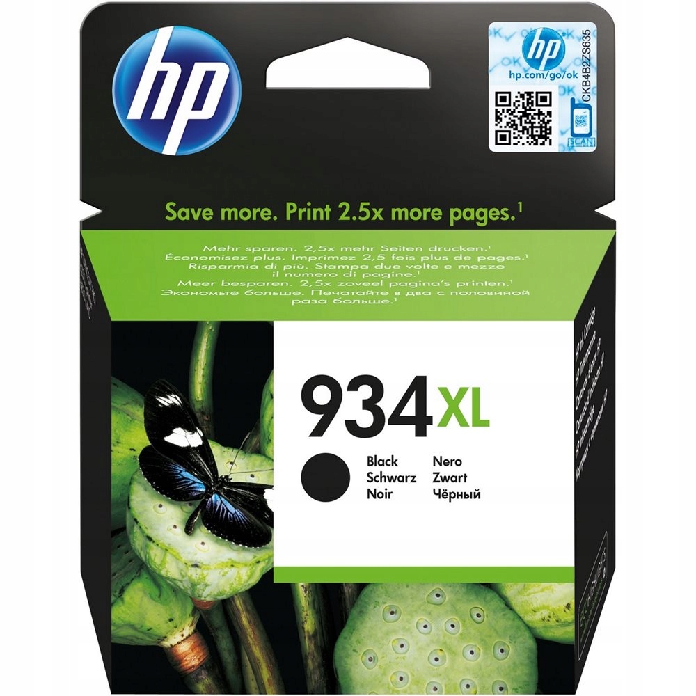 Hp inkoustová kazeta 934XL černá C2P23AE originál