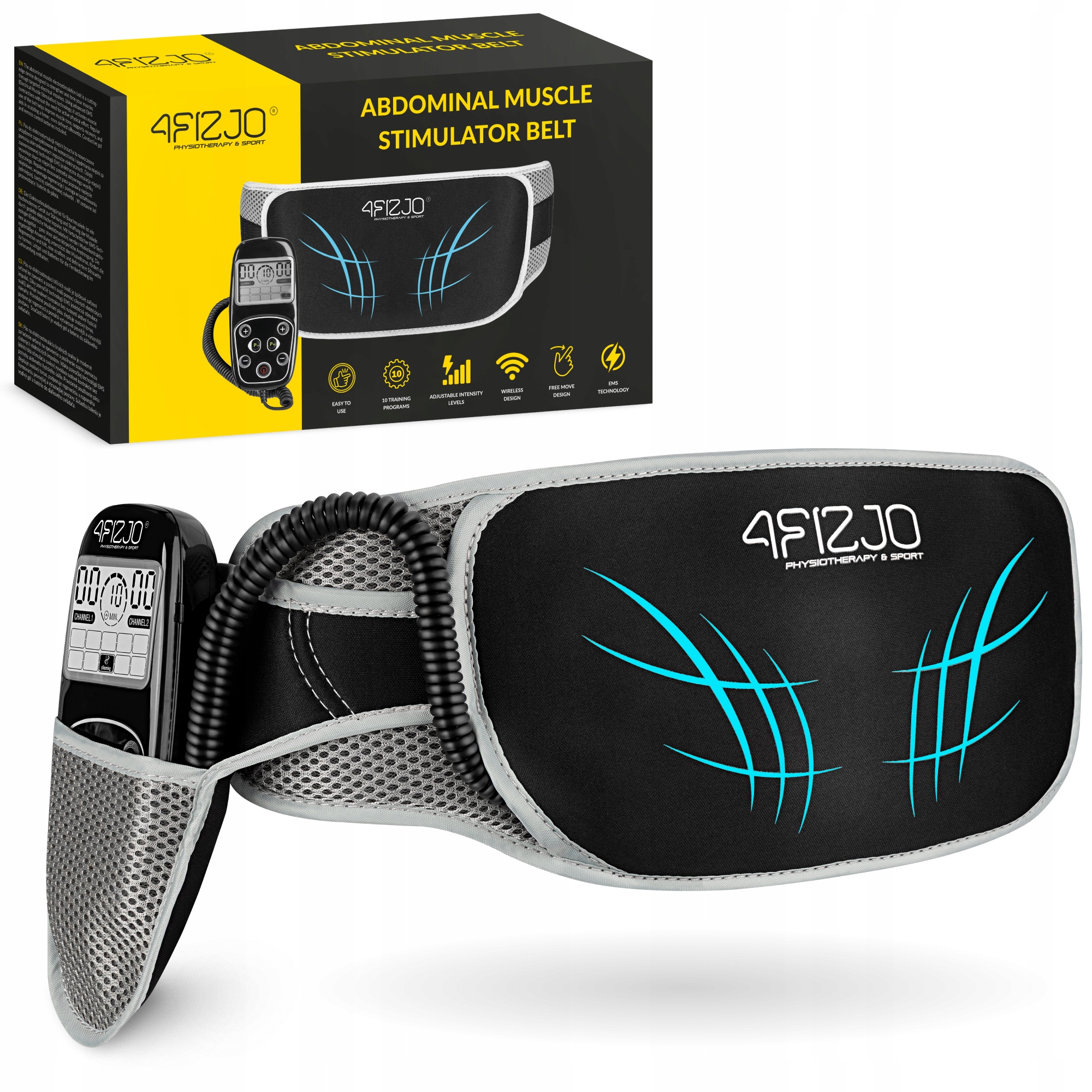 Elektrostymulator Mięśni Brzucha Masaż Ems Pas Wyszczuplający Odchudzający