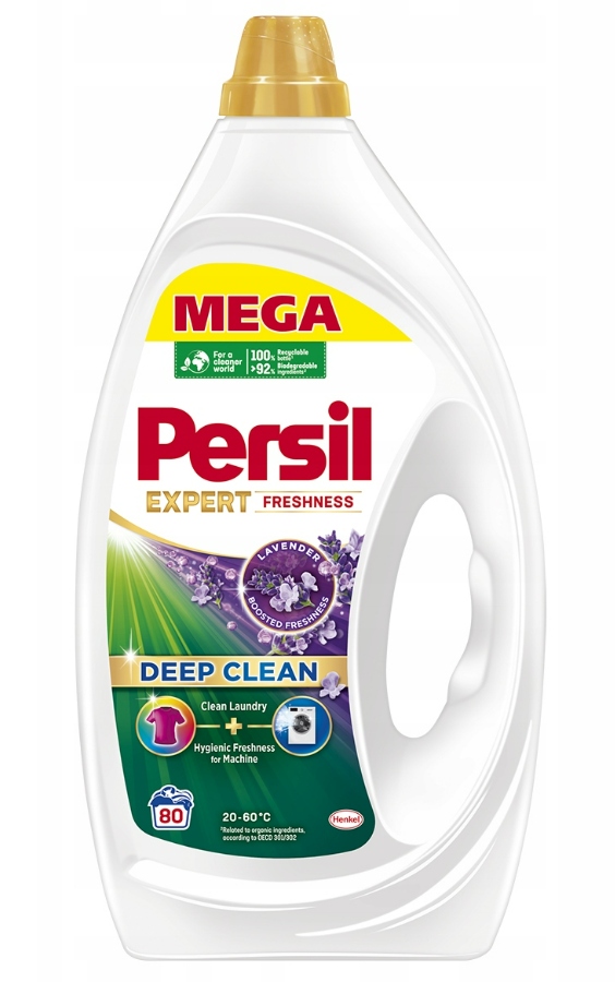 Levně Tekutý gel na praní barev Persil 3,6 l levandule 80 praní