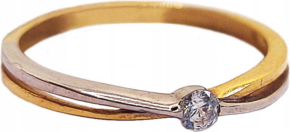 Zlatý prstýnek 585, zásnubní očko ze zirkonu, efektní, lesklý