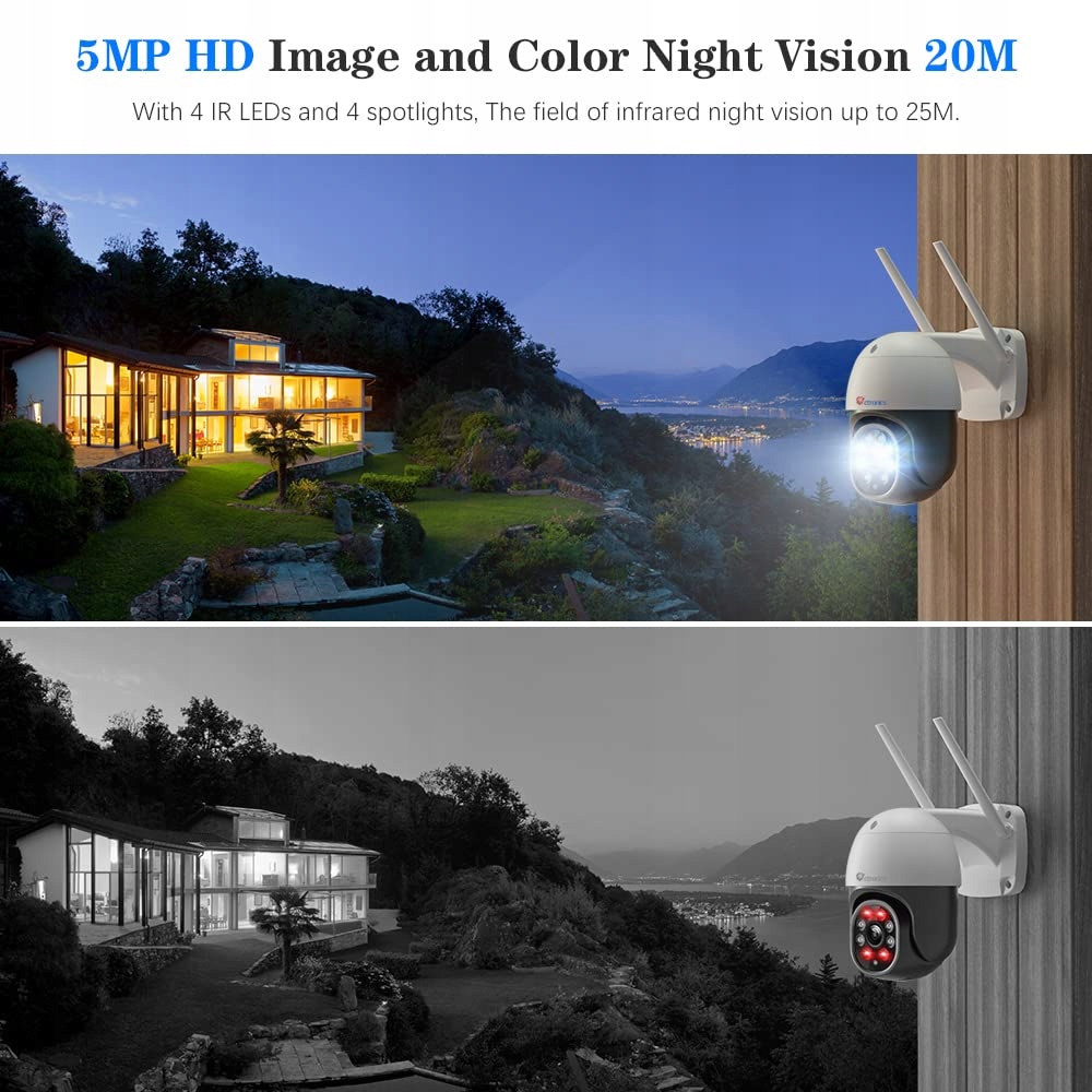 CTRONICS 5MP WiFi PTZ Kamera IP z Detekcją Osób i Nocnym Widzeniem — miniatura 5