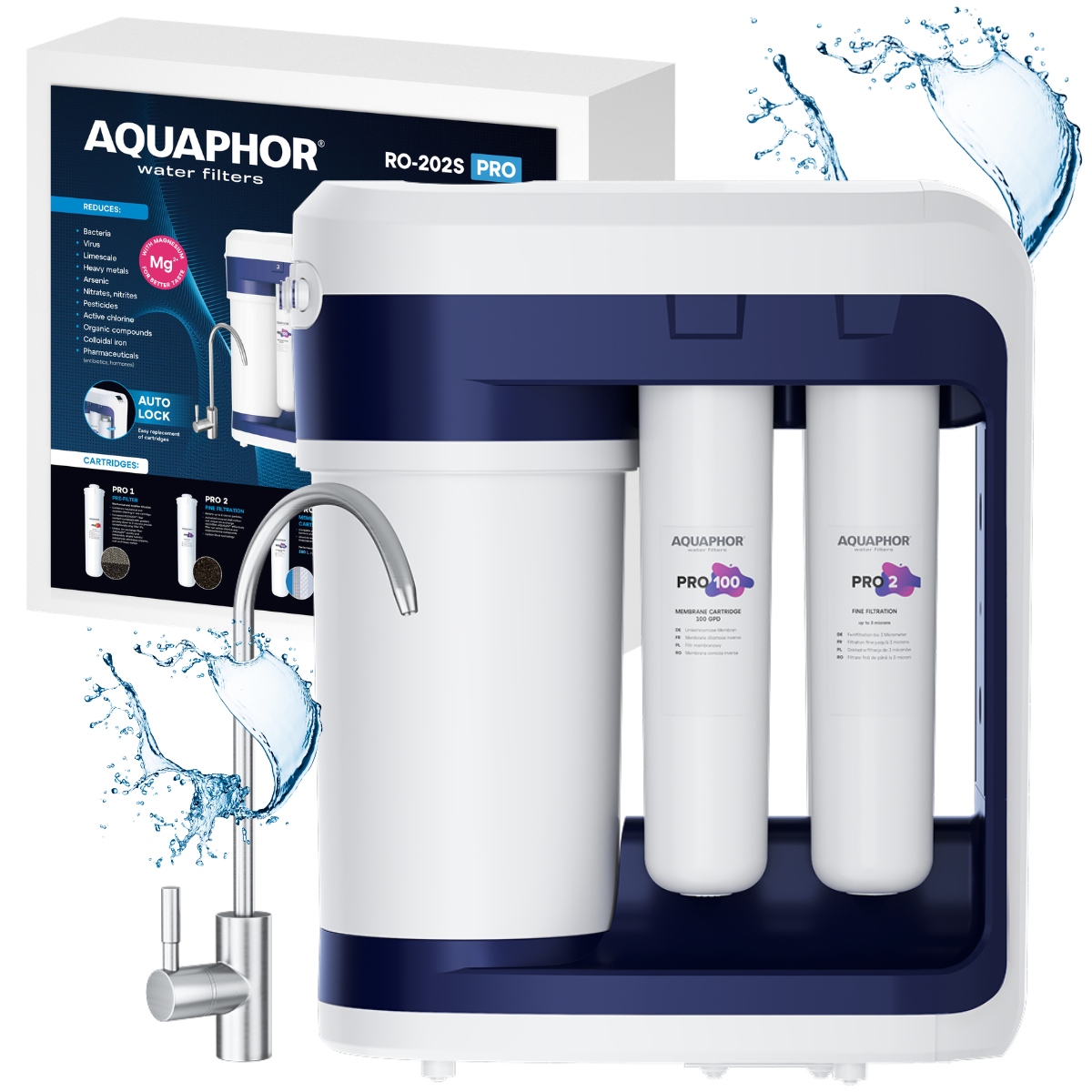 Filtr wody pod zlew Aquaphor RO-202S Pro z odwróconą osmozą i mineralizacją